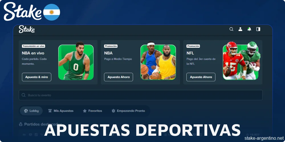 Opciones de apuestas deportivas disponibles en Stake para jugadores de Argentina