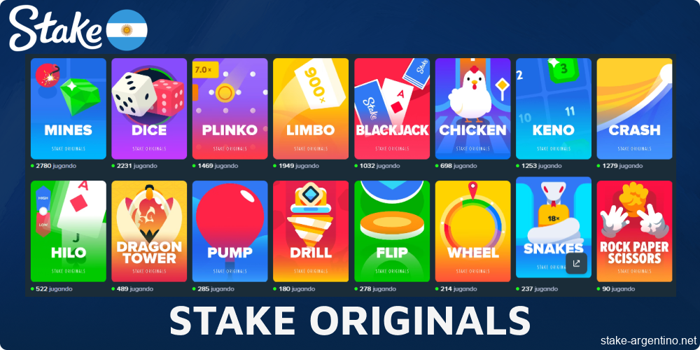 Juegos originales de Stake para jugadores de Argentina