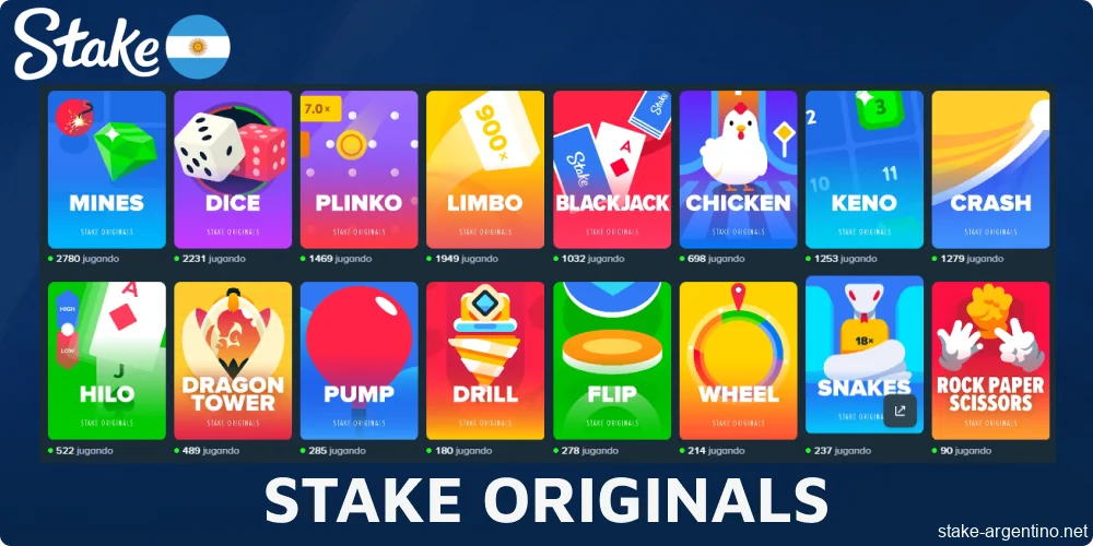 Juegos originales de Stake para jugadores de Argentina